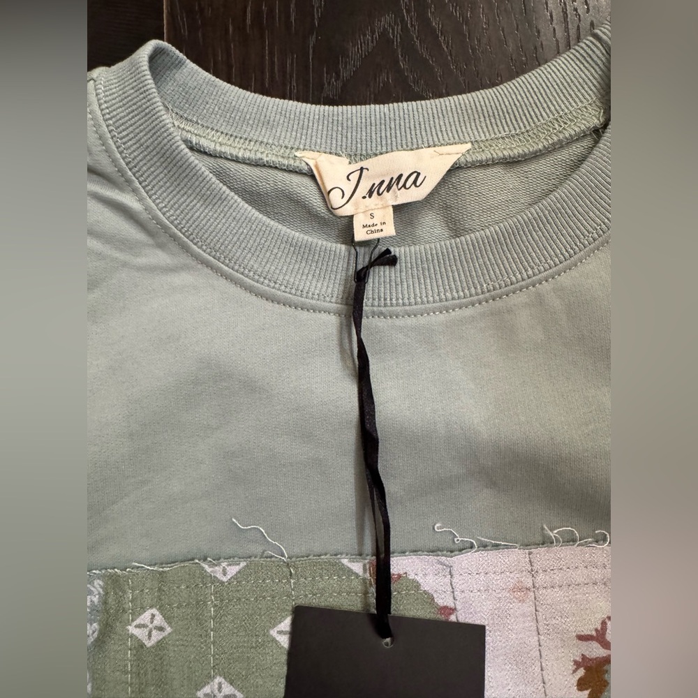 Patchwork Floral Sweatshirt - Pink, Green, Cream - Picture 4 of 9
